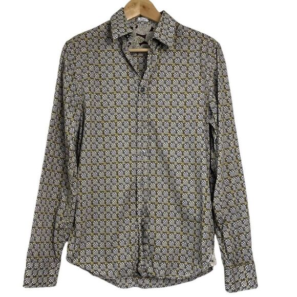 Energie Miss Sixty Y2K Shirt Mens Medium Button Up Vintage 90s Disco Ball Print - Picture 1 of 10